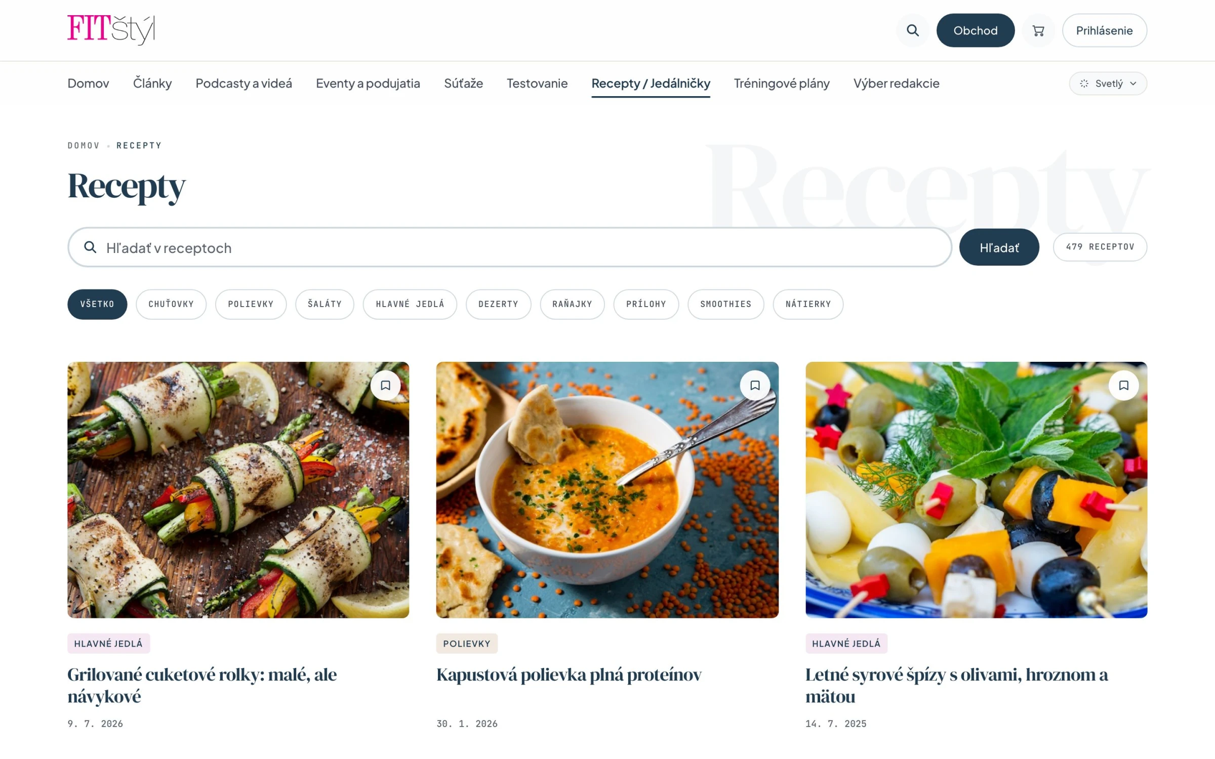 Recepty podľa kategórií, FIT štýl - Moderný lifestyle magazín