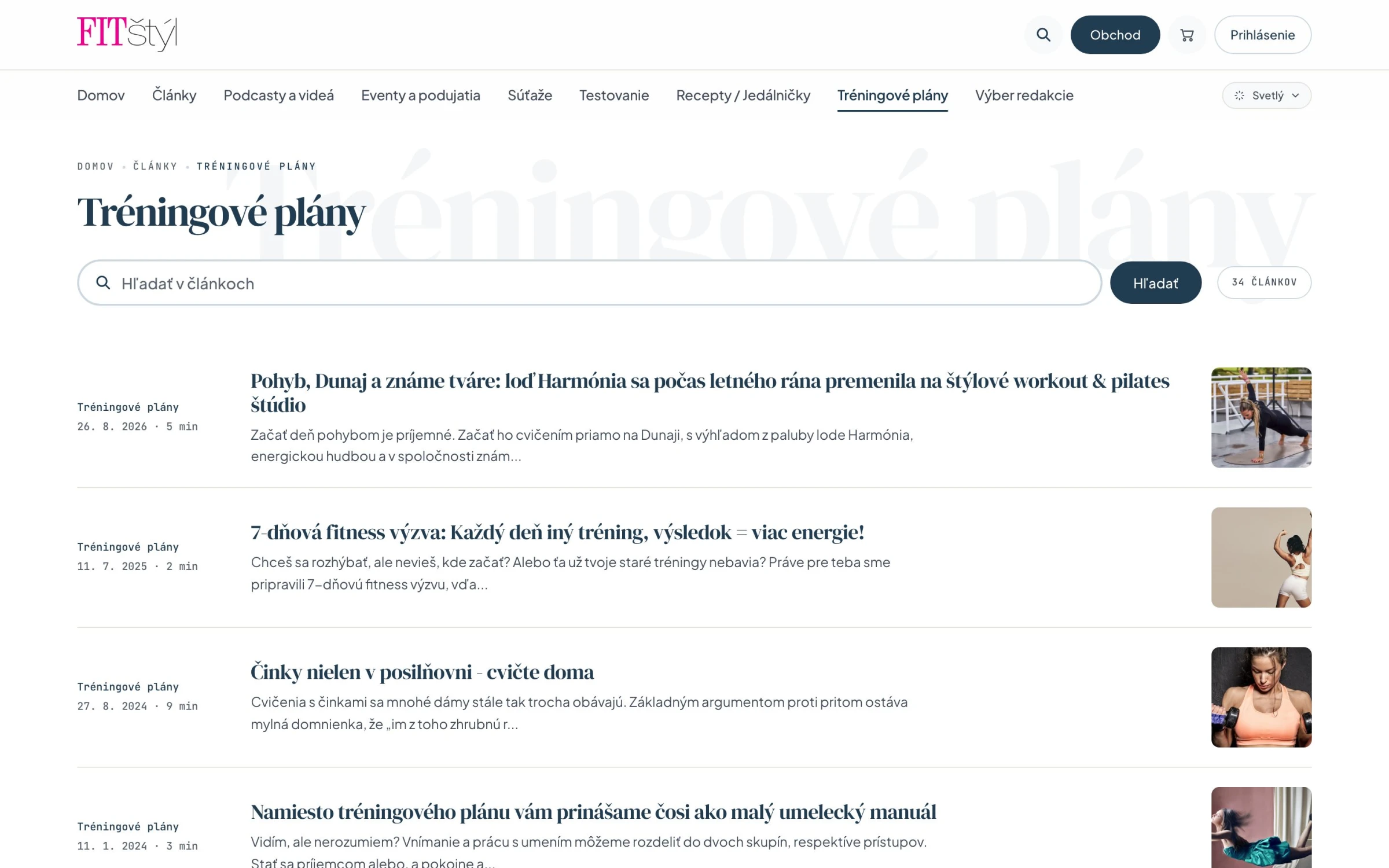 Tréningové plány, FIT štýl - Moderný lifestyle magazín