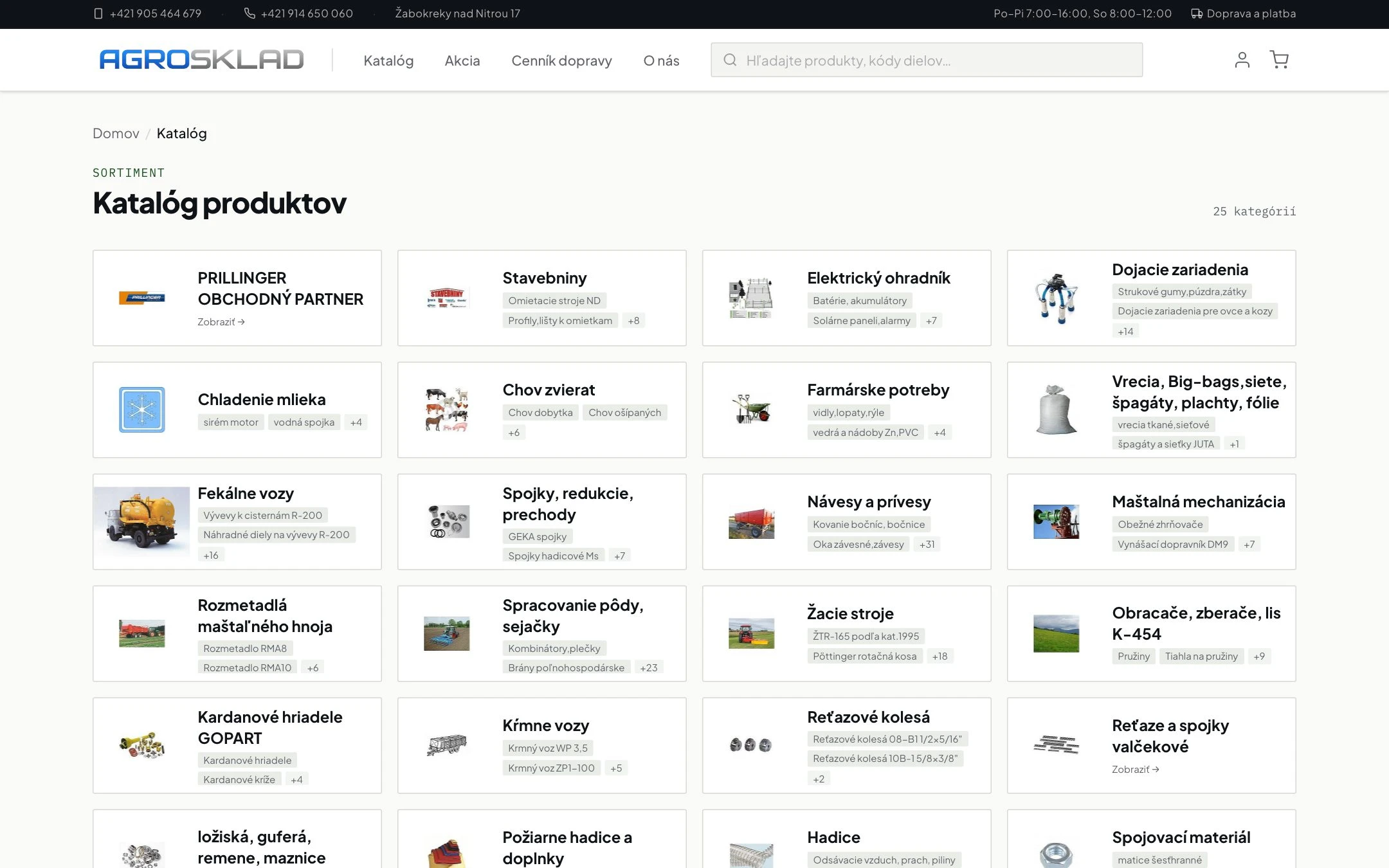 Katalóg, AGROSKLAD - Poľnohospodárske potreby a náhradné diely