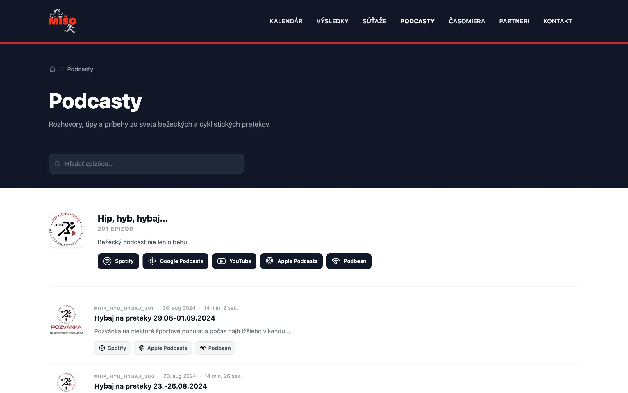Podcasty, Mišo Sport - Meranie času a organizácia bežeckých pretekov