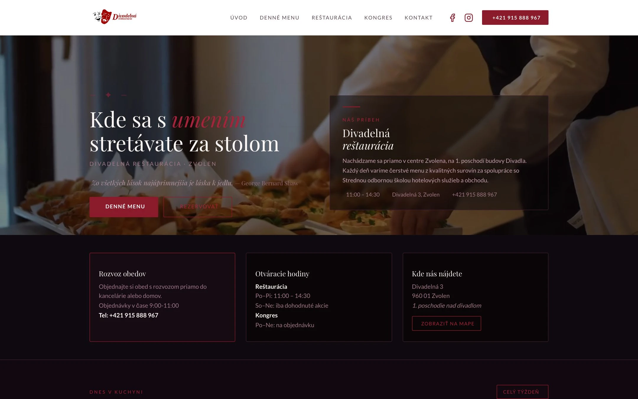 Titulka, Divadelná reštaurácia Zvolen - Denné menu a rozvoz obedov