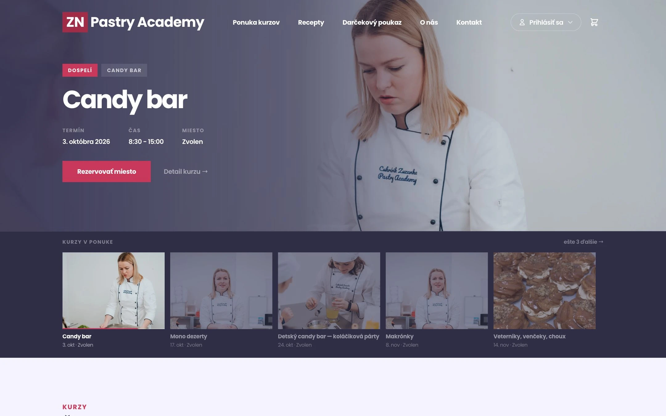 Titulka, Zuzana Nemcová Pastry Academy - Kurzy cukrárstva