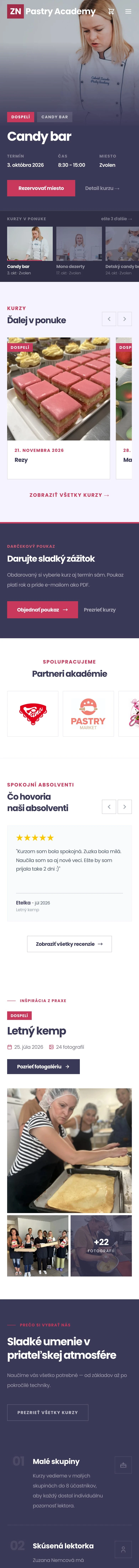 Celá titulka na mobile, Zuzana Nemcová Pastry Academy - Kurzy cukrárstva