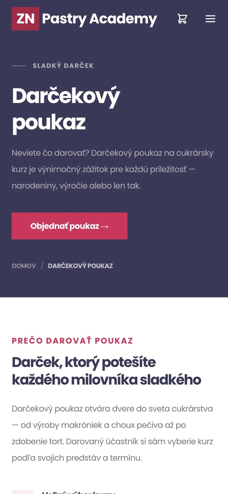 Darčekový poukaz, Zuzana Nemcová Pastry Academy - Kurzy cukrárstva