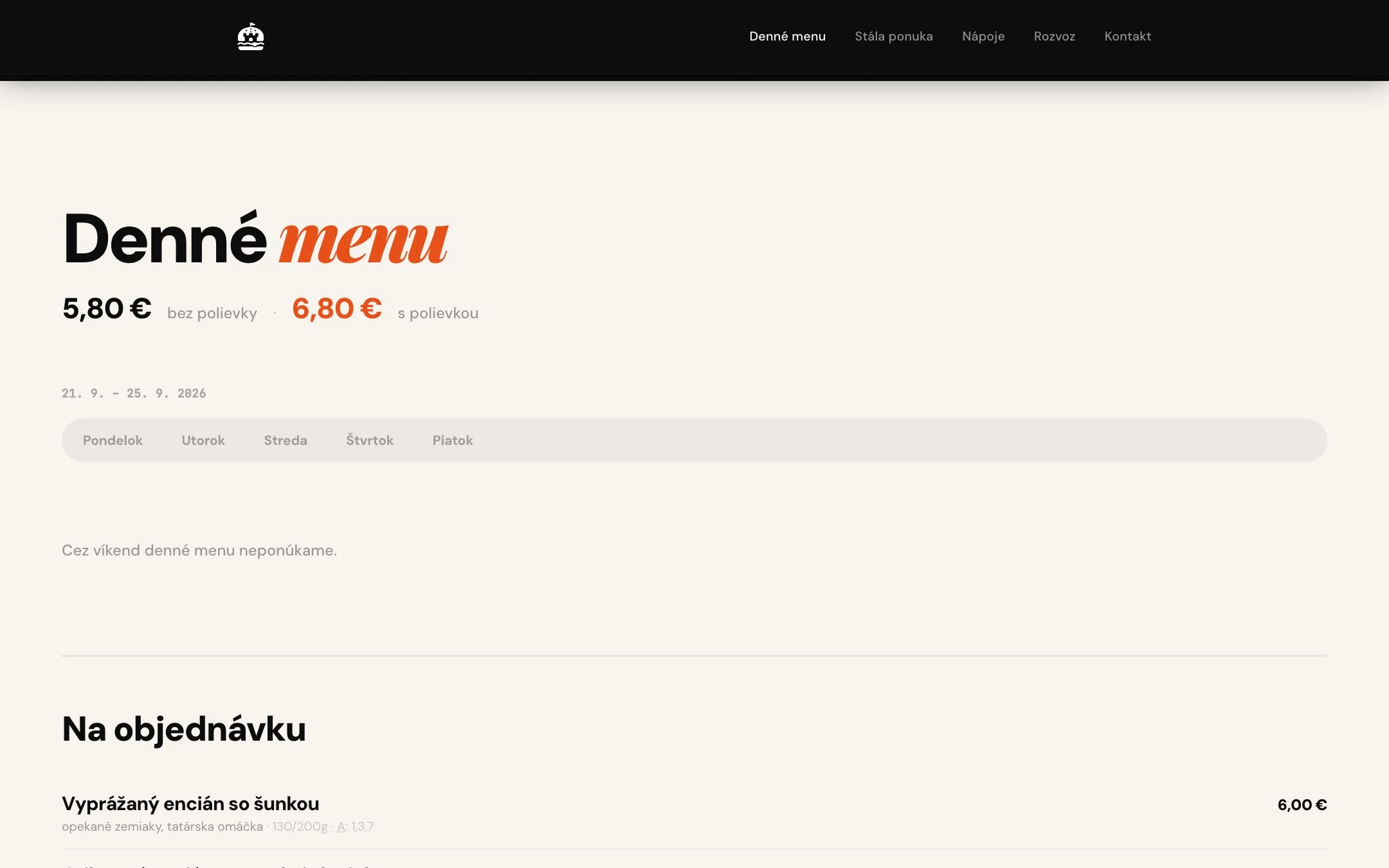 Denné menu, Burger Pub Zvolen - Smash burgre a craft pivo